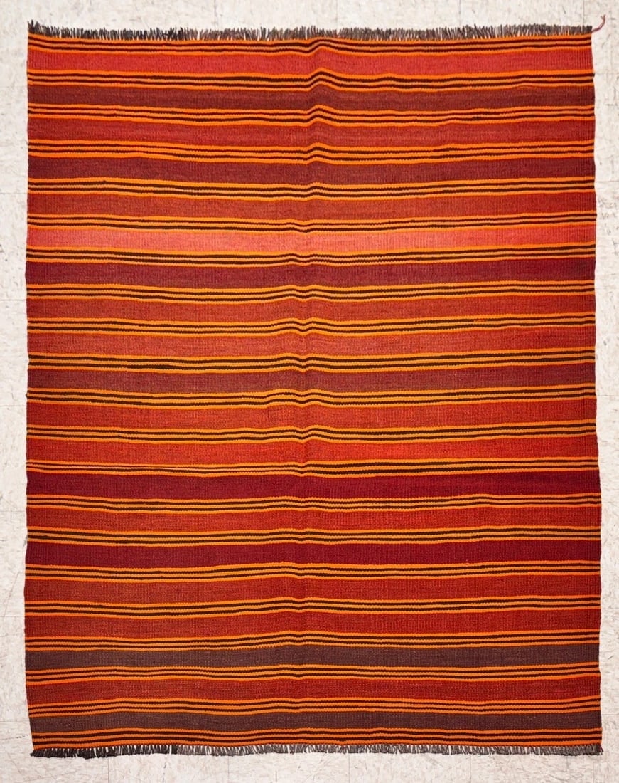 Hand-Knotted Maymana Kilim Tribal Flatweave Wool Oriental Rug 4'7" x 6'7" (1 of 11)