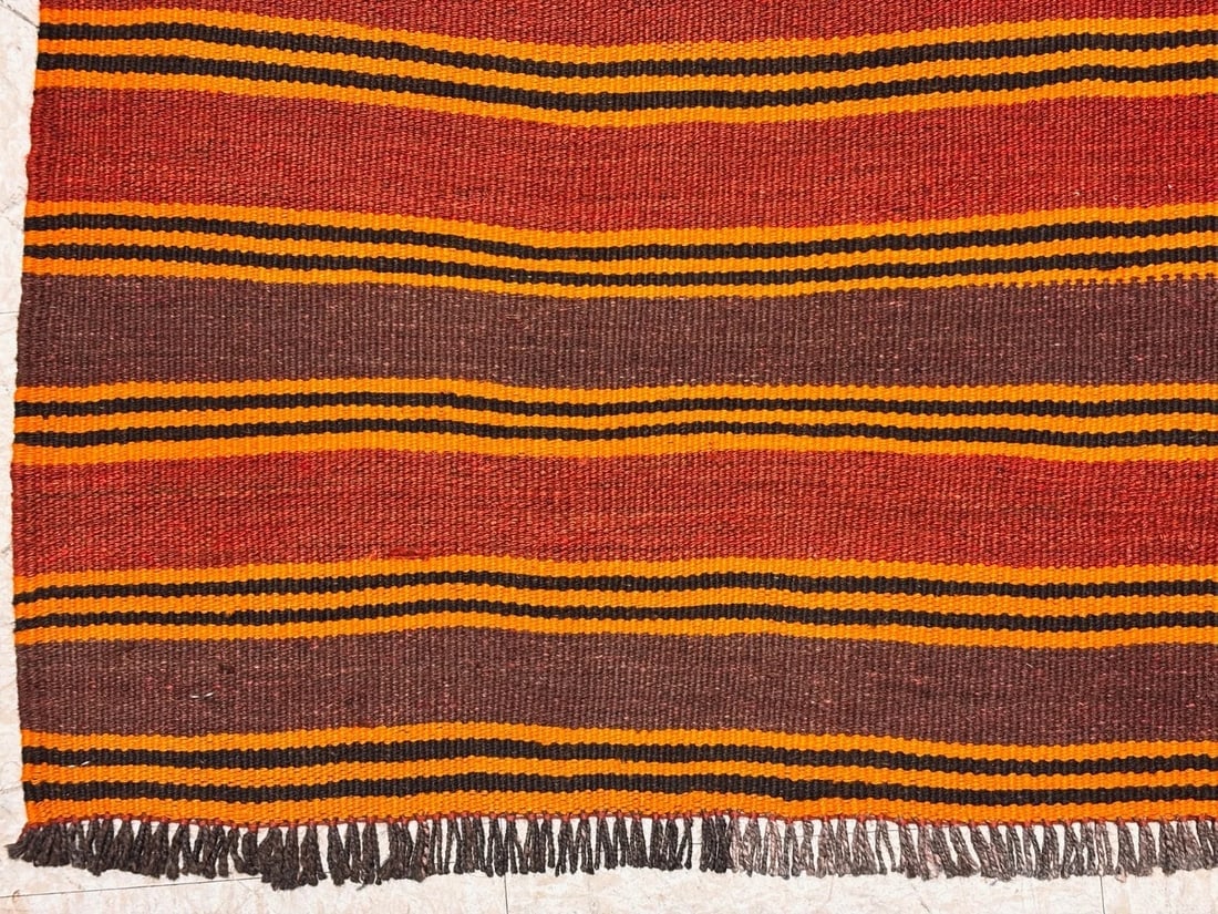 Hand-Knotted Maymana Kilim Tribal Flatweave Wool Oriental Rug 4'7" x 6'7" - 9