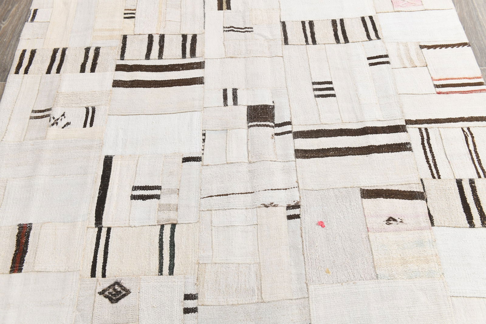 6'2'' x 8'8'' Turkish Hemp Patchwork Rug - 53997 - 7