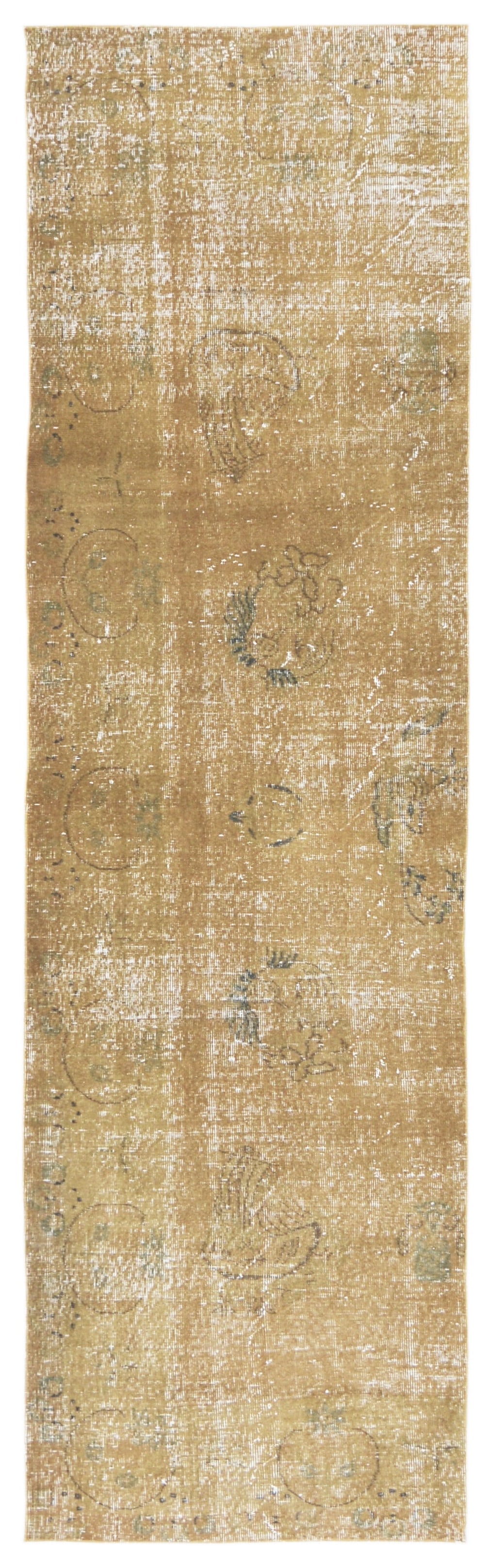 HAND KNOTTED WOOL ANATOLIAN RUG: Title: HAND KNOTTED WOOL ANATOLIAN RUG Dimensions: 3X10'8 Age: VINTAGE Origin: TURKISH Reserve: $938.00 Shipping: Domestic: Shipping rates are determined by destination International: Foreign shipping