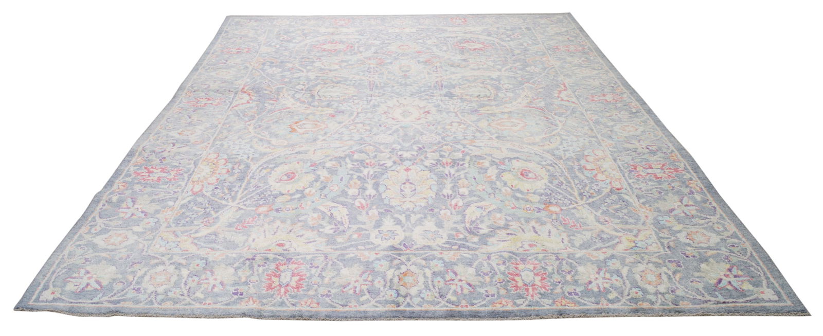 HAND KNOTTED WOOL OUSHAK RUG - 2