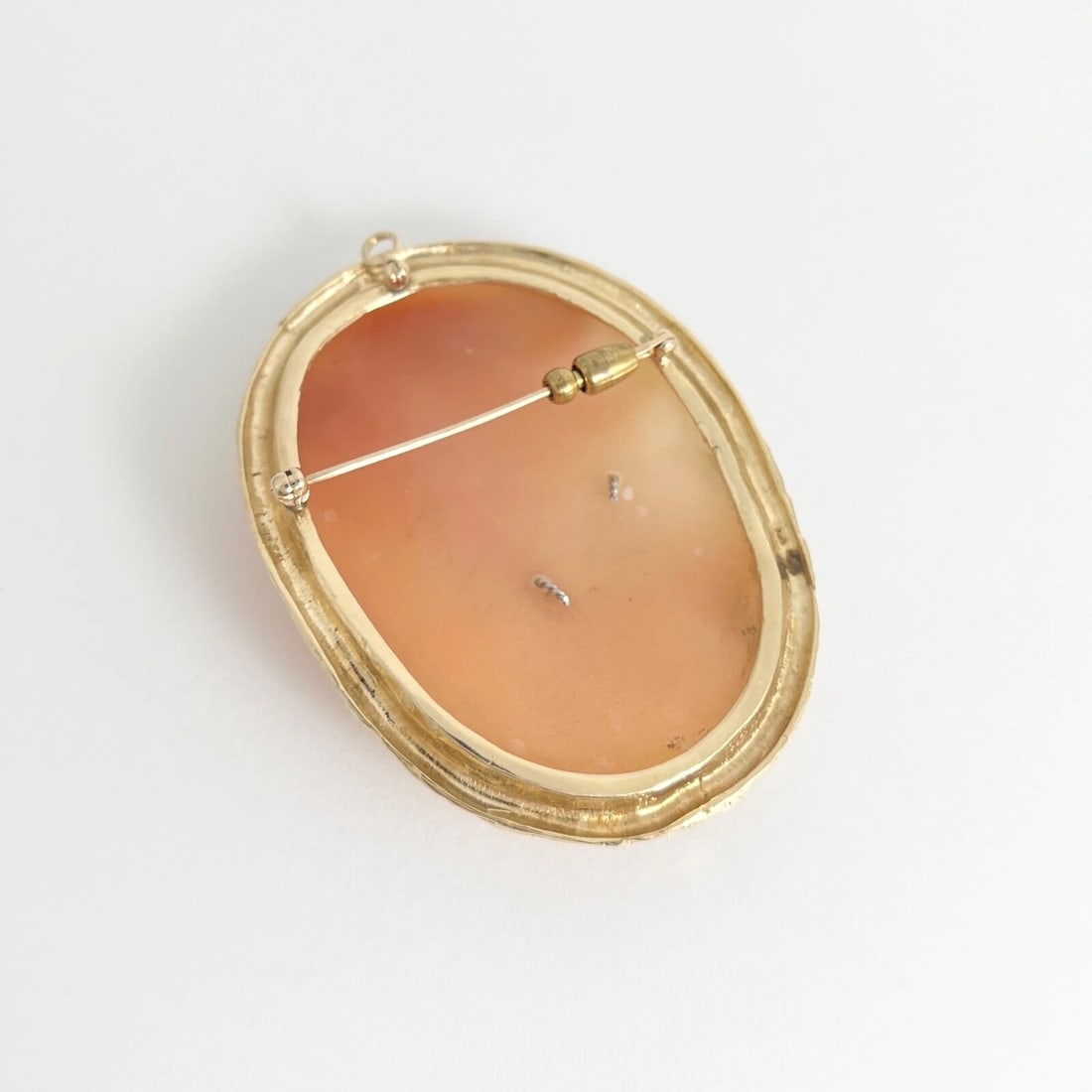 Vintage Habille Cameo Pendant Brooch Pin Pendant 14K Yellow Gold, 35.91 Grams - 8