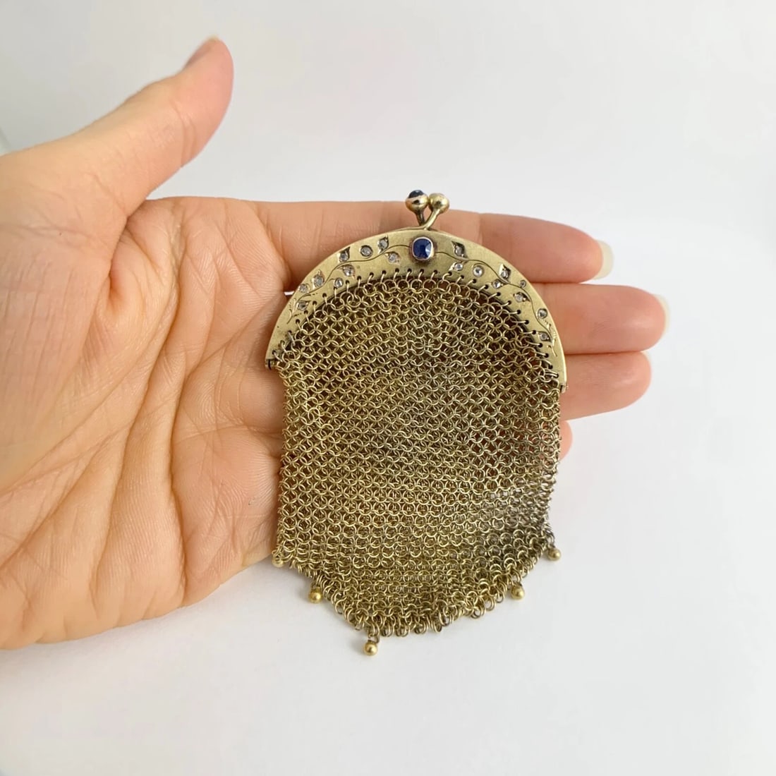 Victorian Antique Chatelaine Mesh Chain Mail Coin Purse 20K Yellow Gold 28.11 Gr - 5