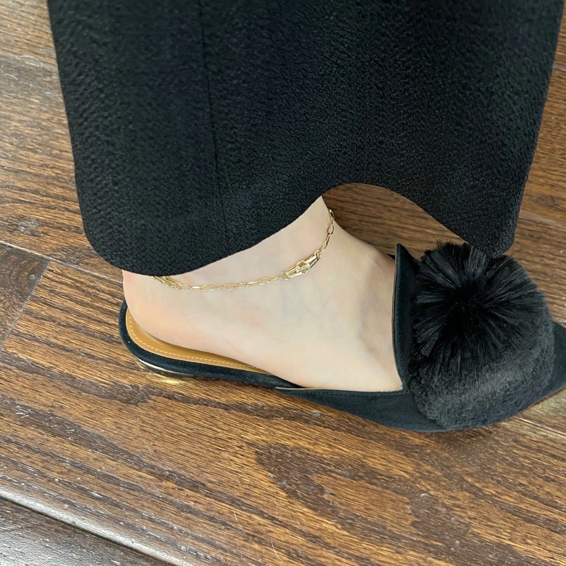 Italian Station Chain Anklet Bracelet 14K Yellow Gold, 11.25 Inches, 5.47 Gram - 3