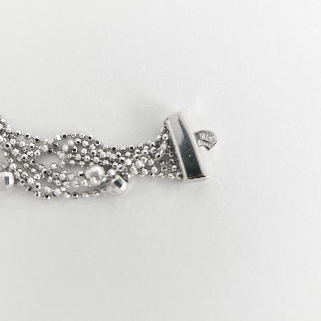 Italian Disco Ball Twisted Chain Necklace 18K White Gold, 17.25 Inches, 17.07 Gr - 6