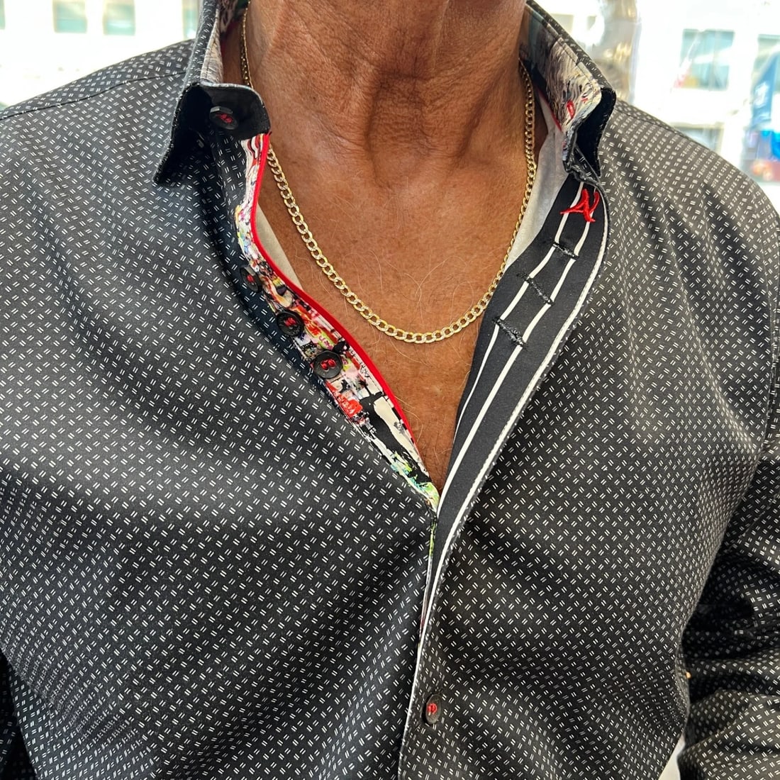 Two-Tone Long Curb Cuban Chain Necklace 14K Yellow Gold 22 Inch, 4.4 mm, 7.01 Gr - 4