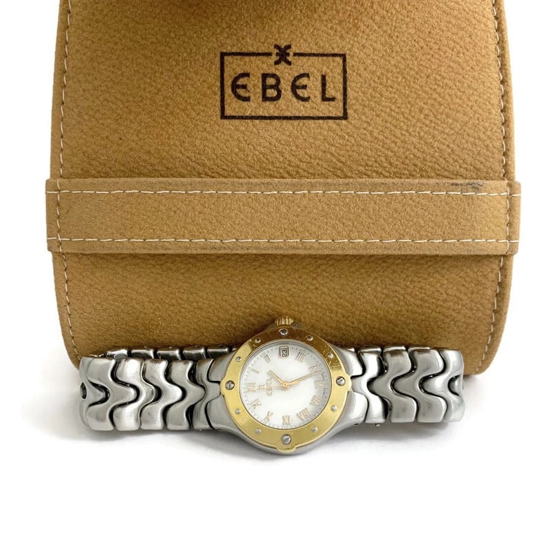 Ebel Sportwave Two-Tone Stainless Steel 18K Yellow Gold Watch, White Dial, 27 mm (1 of 12)