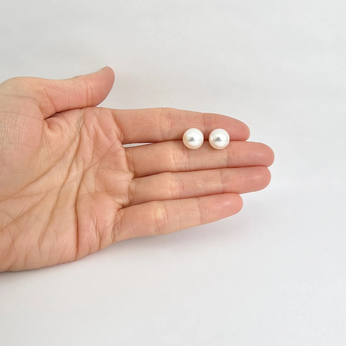 Round Cultured Pearl Stud Earrings 14K Yellow Gold, 9.5 mm - 2