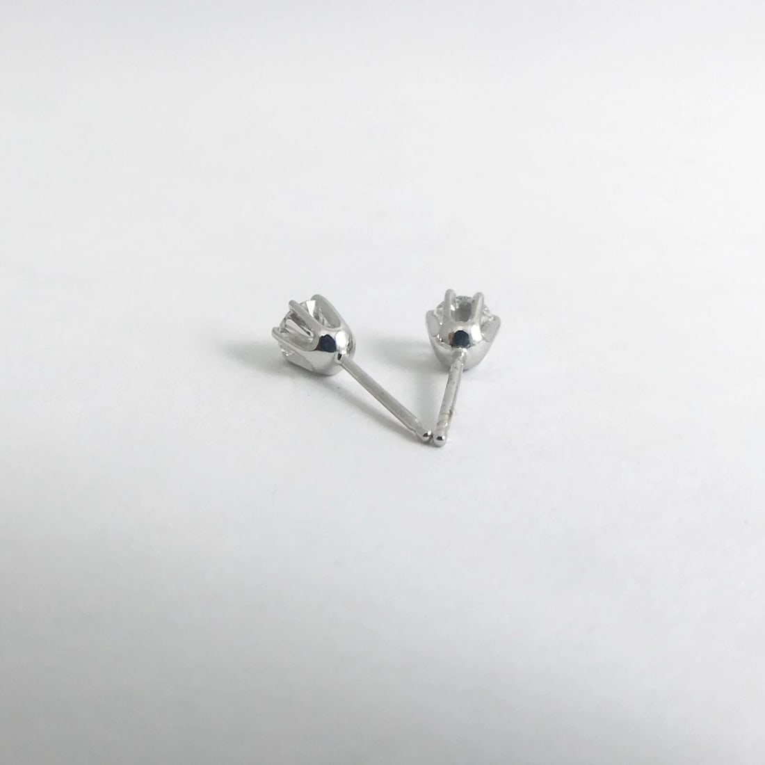 Round Diamond Stud Earrings 14K White Gold 6-Prong Crown, .50 CTW, .76 Grams - 10