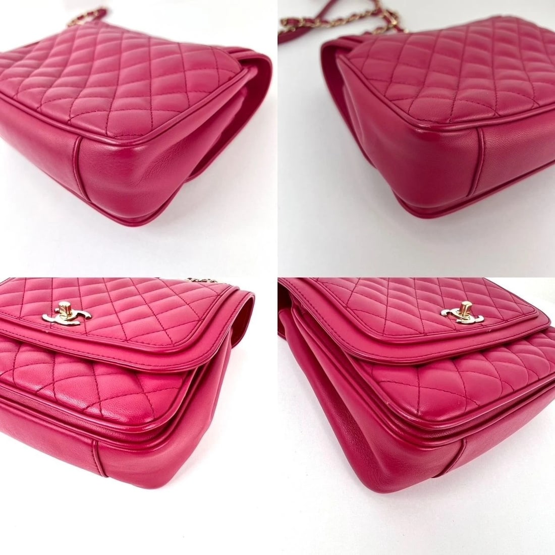 Chanel Lambskin Quilted Lovely Day Medium Pink Flap Crossbody Bag - 19
