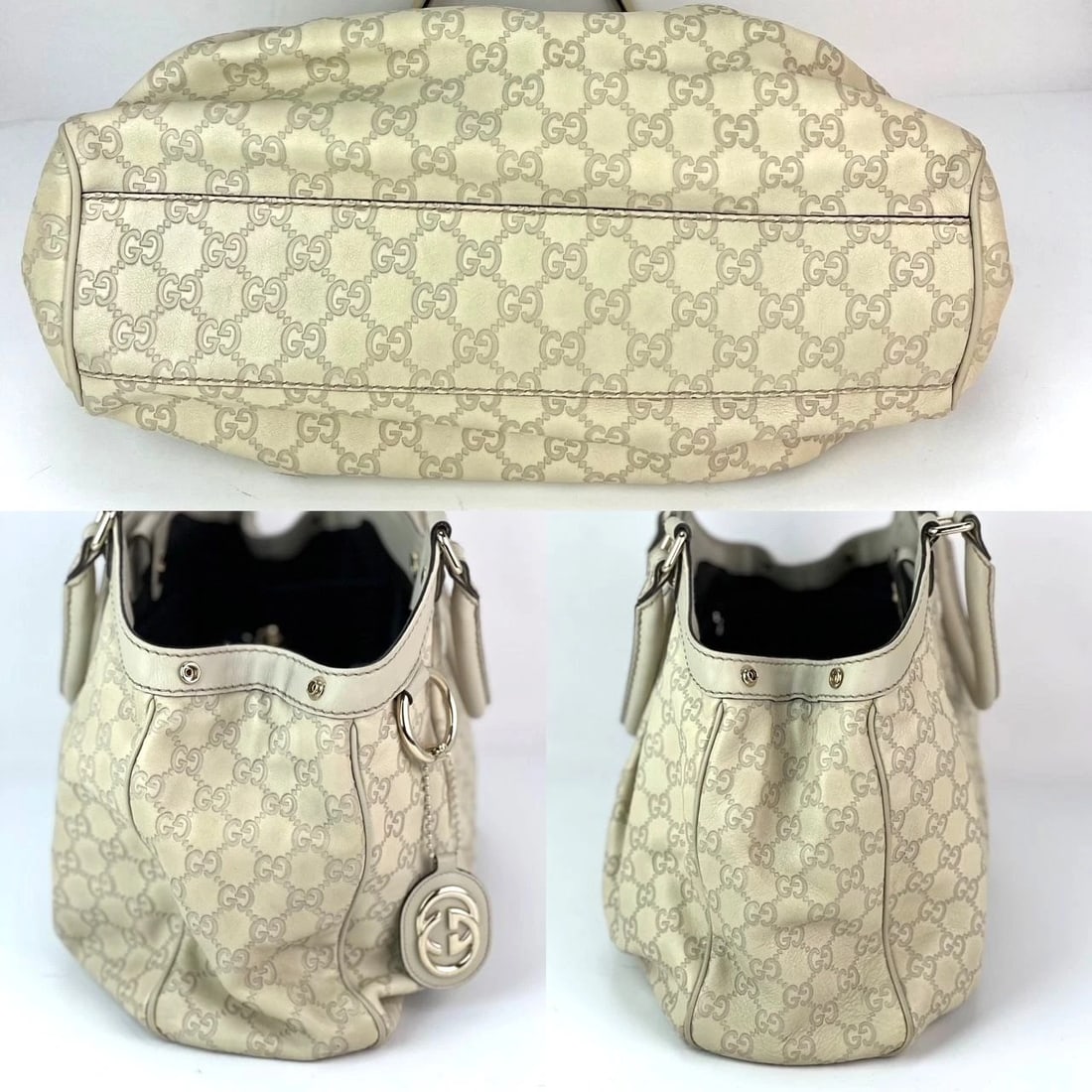 Gucci Sukey Medium Guccissima Leather Mystic White Tote - 6