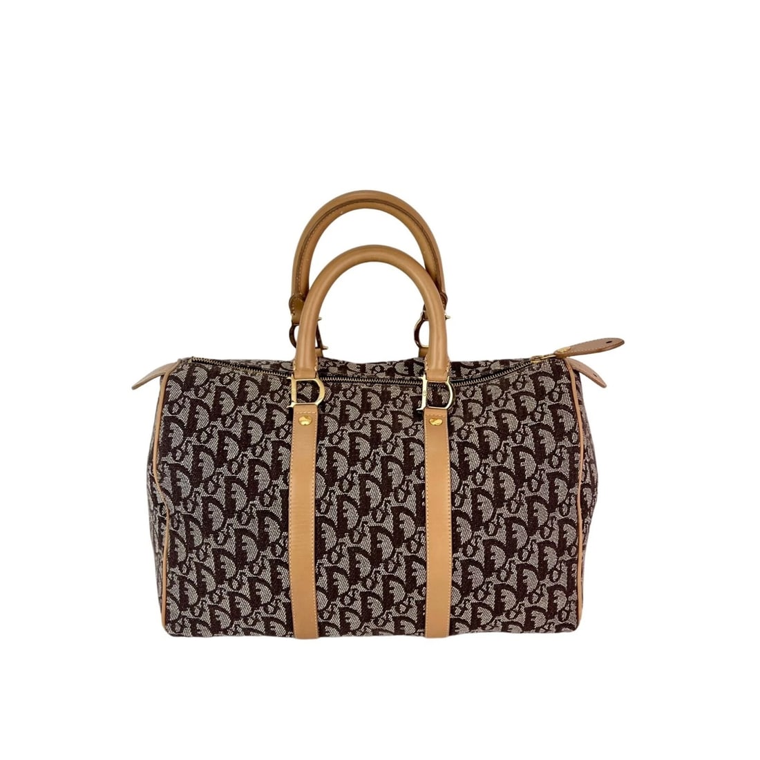 Christian Dior Vintage Trotter Diorissimo Medium Brown Boston Bag - 2