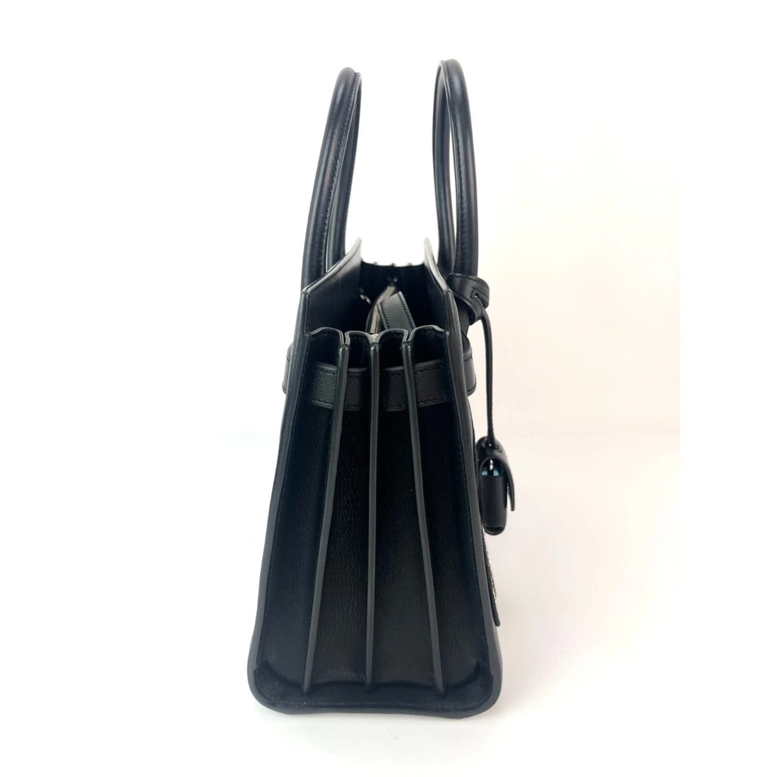 Saint Laurent Sac De Jour Embellished Patches Black Leather Shoulder Bag - 9