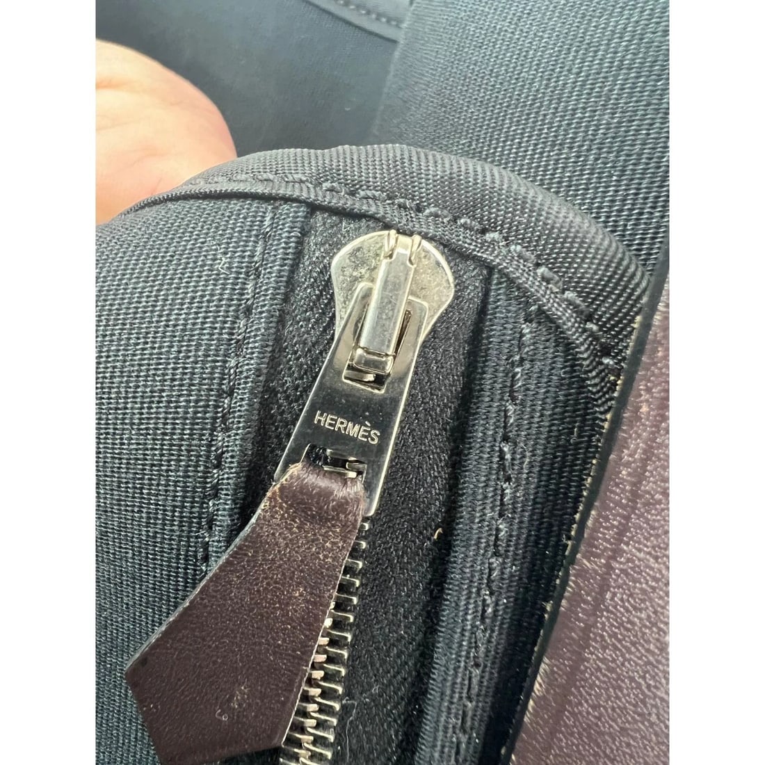 Hermes Toile vache Hunter Herbag zip 31 PM Black Ebene Shoulder Bag - 12