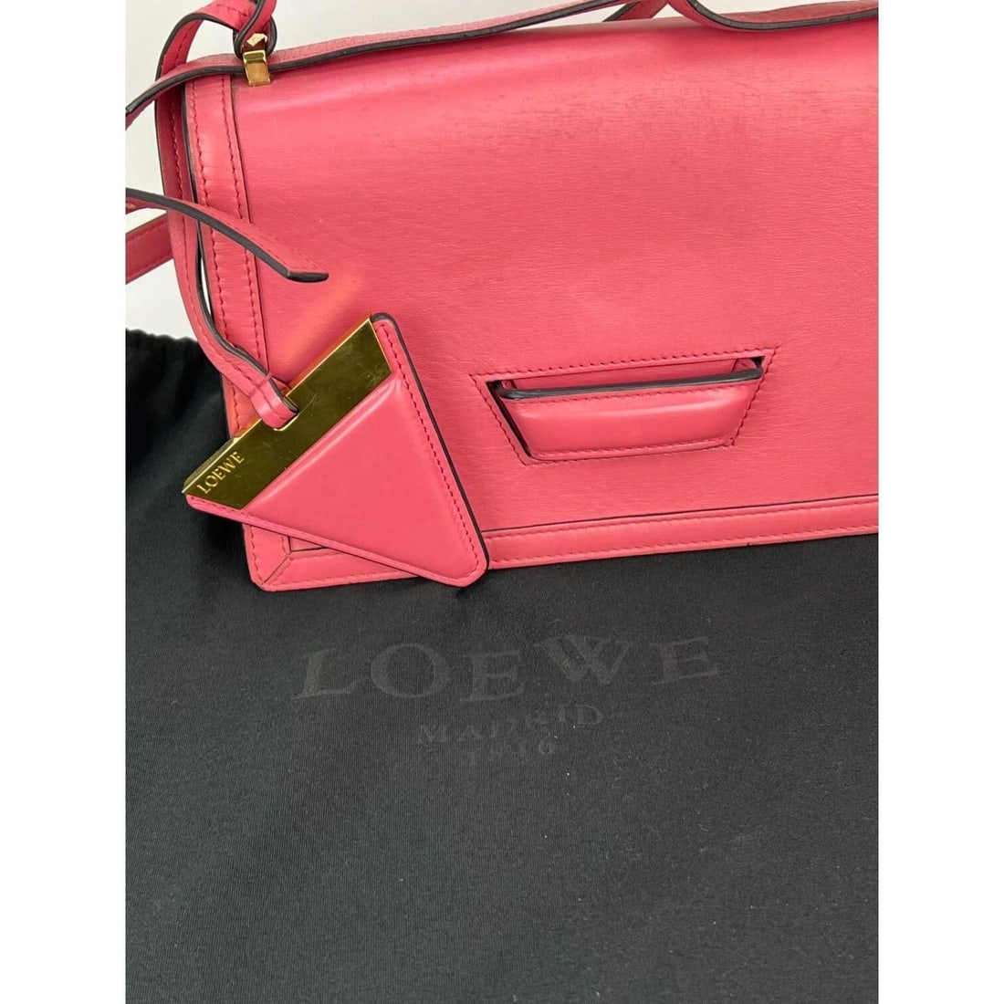 Loewe Medium Barcelona Pink Leather Shoulder Bag - 8