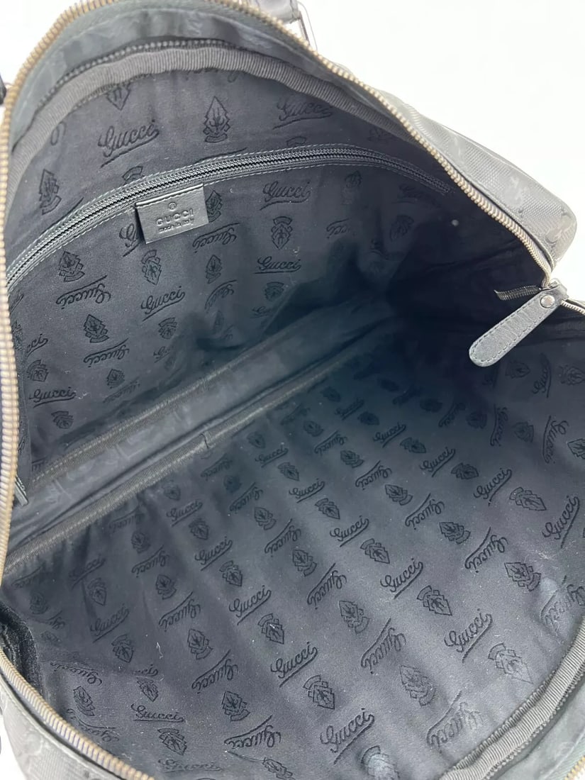 Gucci GG Imprime Coated Canvas Black Monogram Briefcase Attache Bag - 13