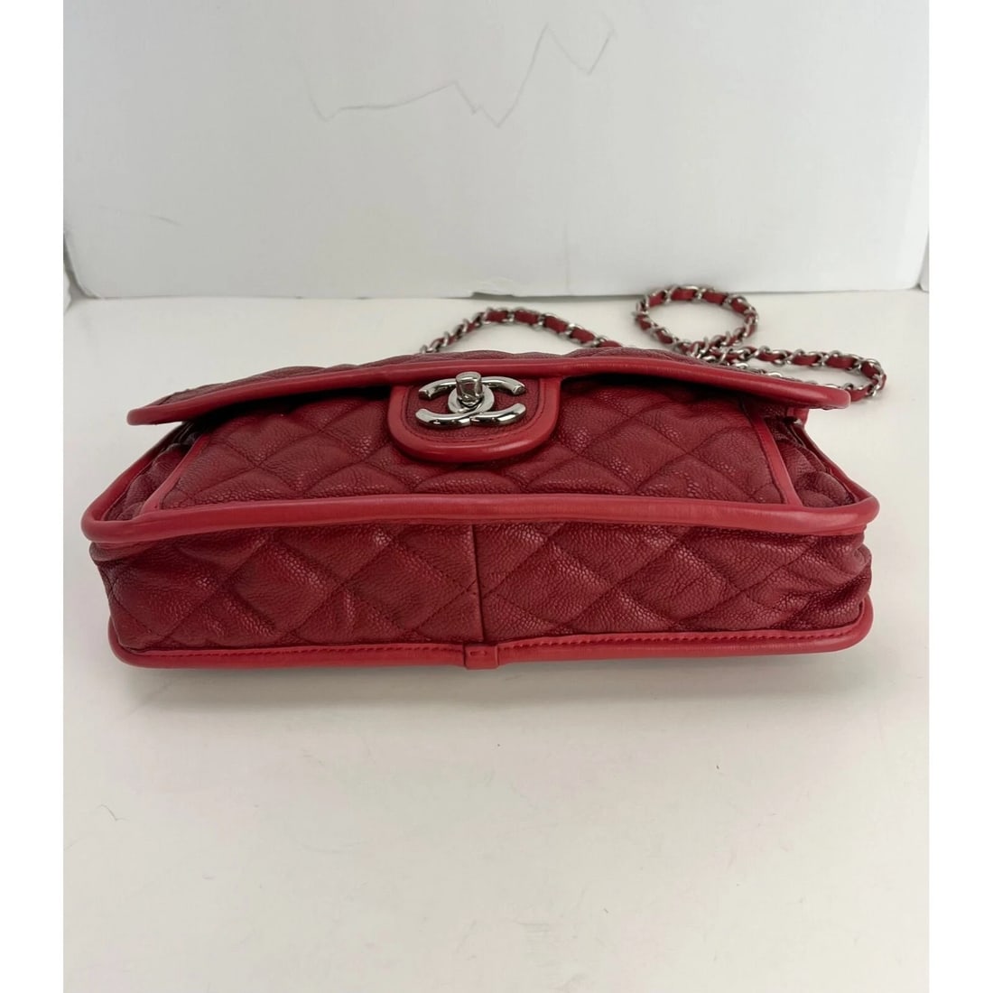 Chanel Caviar Quilted Medium French Riviera Red Flap Shoulder Bag - 6