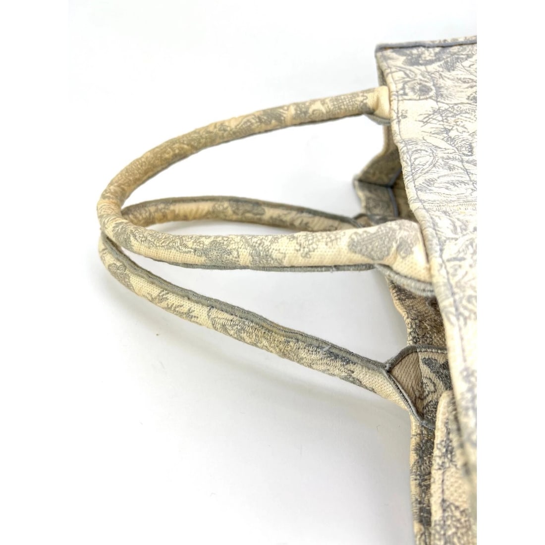 CHRISTIAN DIOR Canvas Embroidered Medium Dioriviera Grey Book Tote - 9