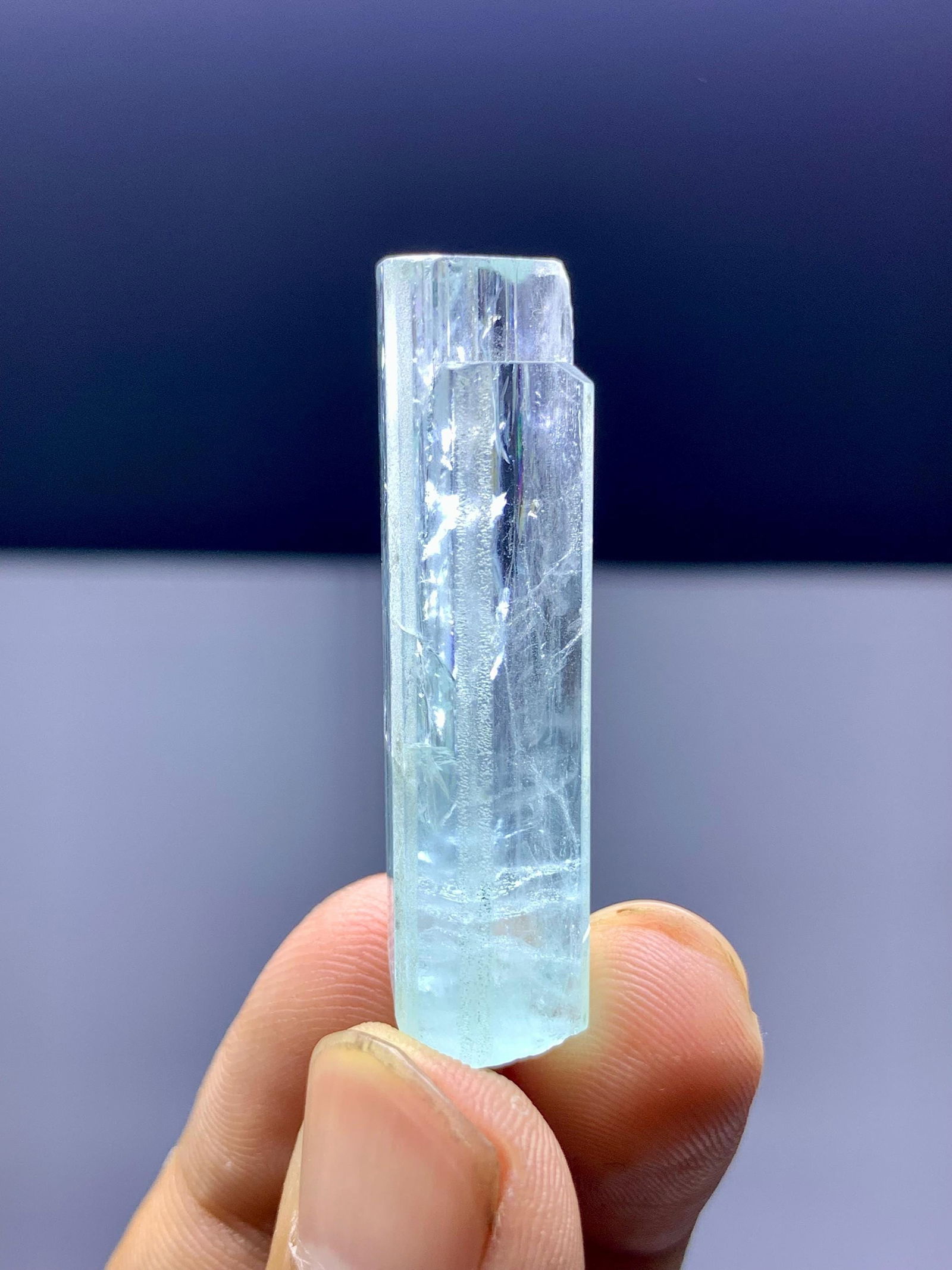 Twin Terminated Aquamarine Crystal: Sky Blue Beryl from Pakistan - 9