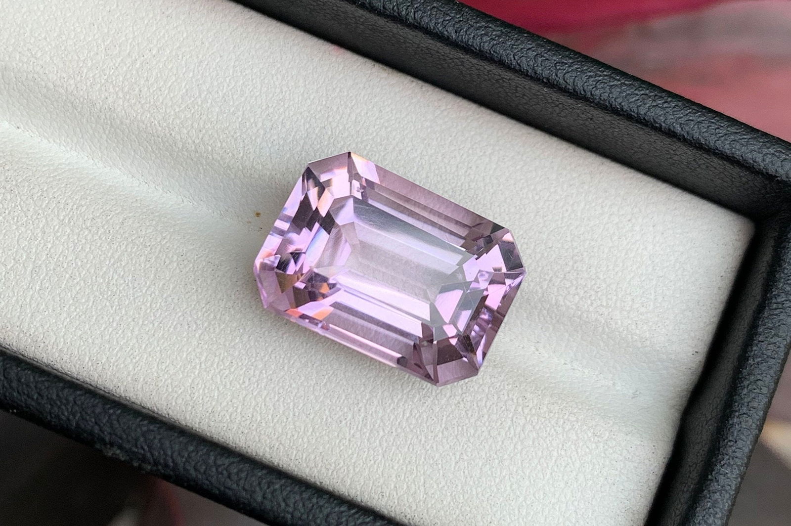 Light Purple Amethyst Gemstone: 18.75 Carat Emerald Cut Stone: Title: Light Purple Amethyst Gemstone: 18.75 Carat Emerald Cut Stone Description: Item details Highlights Handpicked by GemsAndJewelsUSA Supplies for making crafts Gemstone: Amethyst Carat