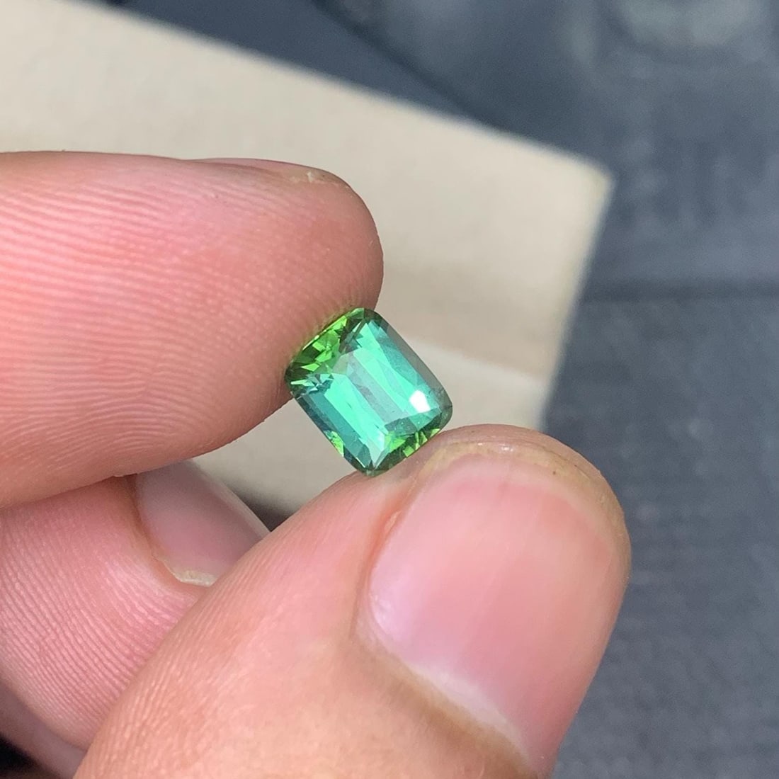 Mint Green Tourmaline Gemstone: 1.95 CT Faceted Cushion Cut, Afghan Origin: Title: Mint Green Tourmaline Gemstone: 1.95 CT Faceted Cushion Cut, Afghan Origin Description: Item details Highlights Handpicked by GemsAndJewelsUSA Supplies for making crafts Gemstone: