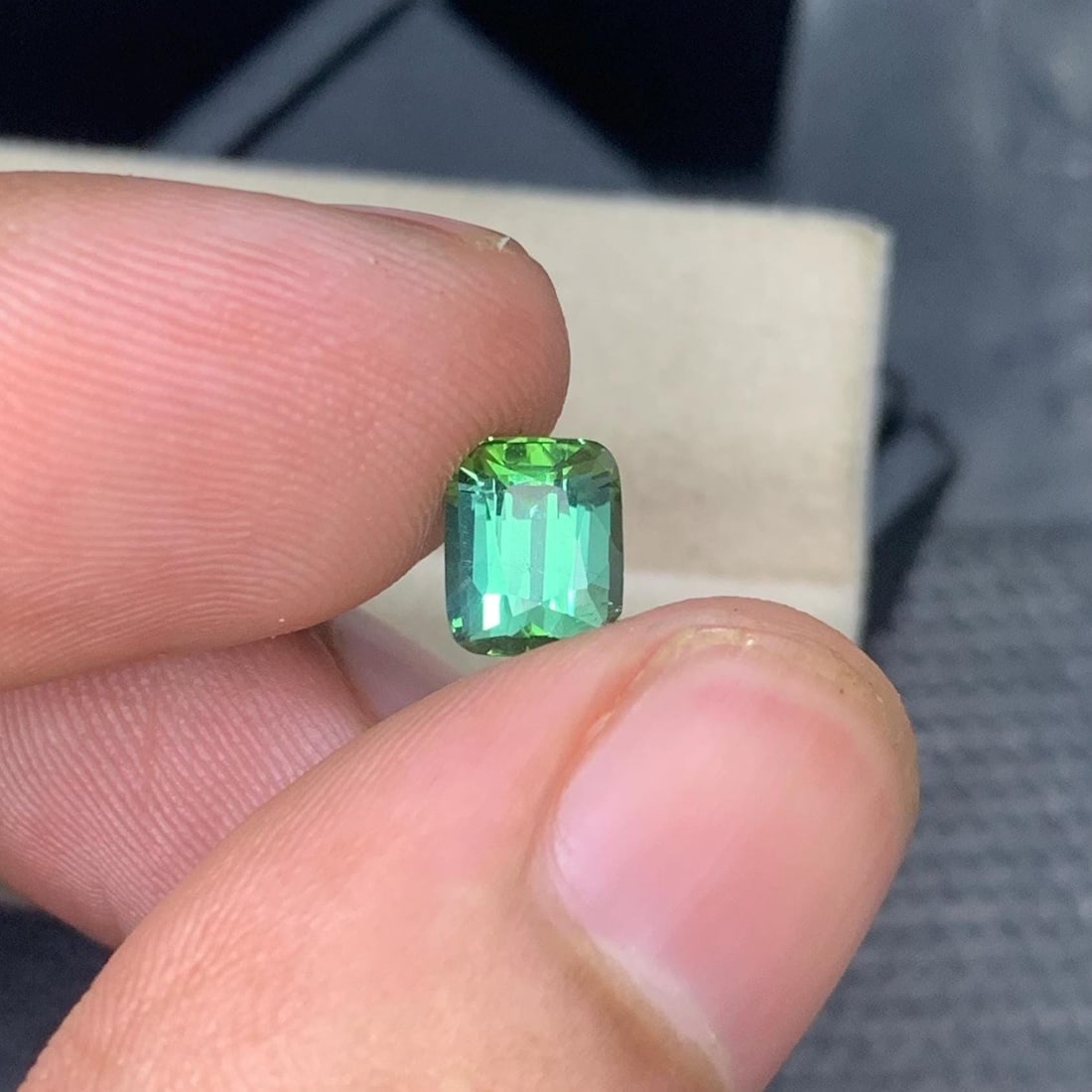 Mint Green Tourmaline Gemstone: 1.95 CT Faceted Cushion Cut, Afghan Origin - 9