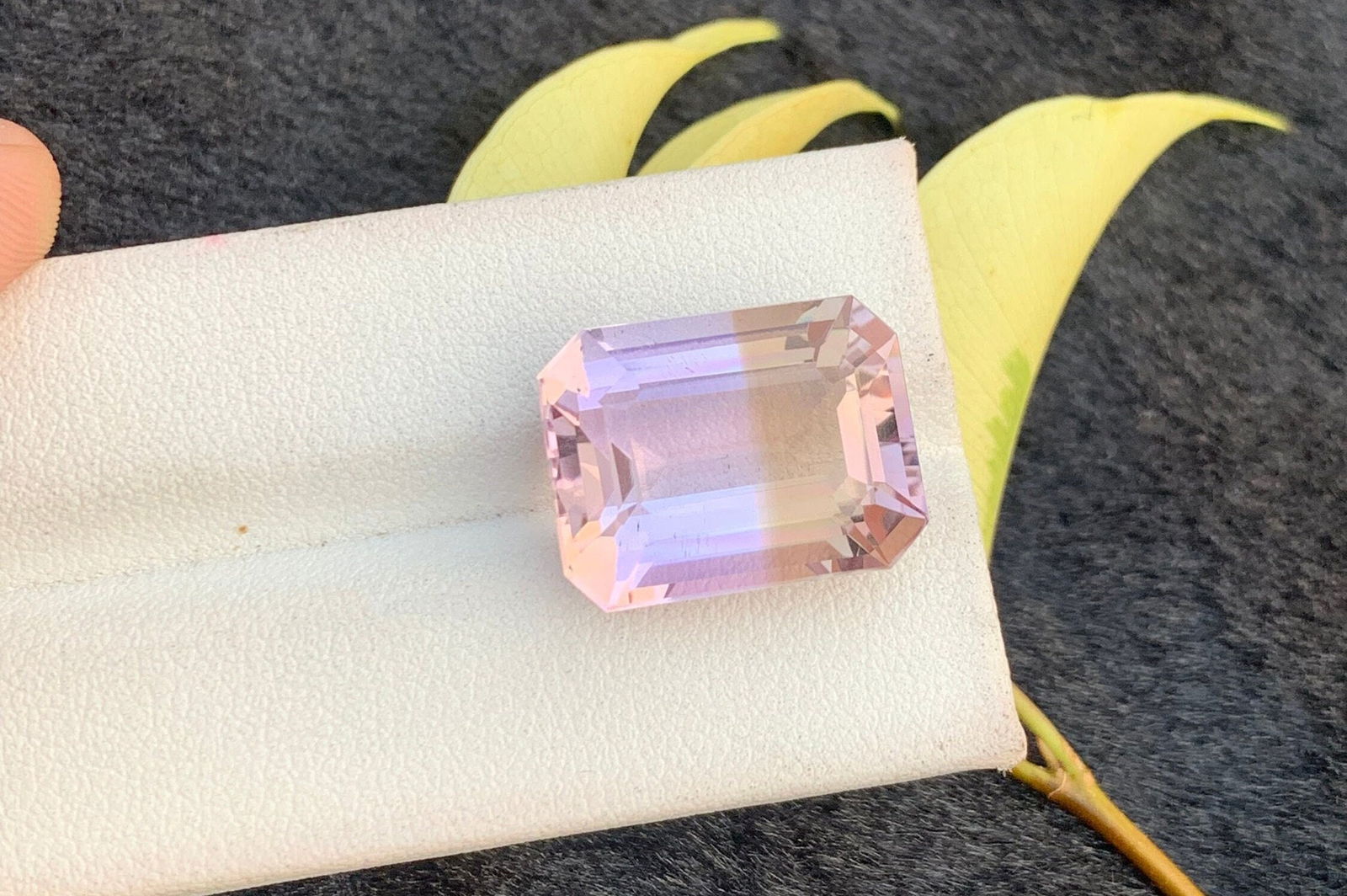 Emerald Cut Ametrine Gemstone: 17.35 Carat Bi-Color Pendant Stone: Title: Emerald Cut Ametrine Gemstone: 17.35 Carat Bi-Color Pendant Stone Description: Item details Highlights Handpicked by GemsAndJewelsUSA Supplies for making crafts Gemstone: Ametrine 