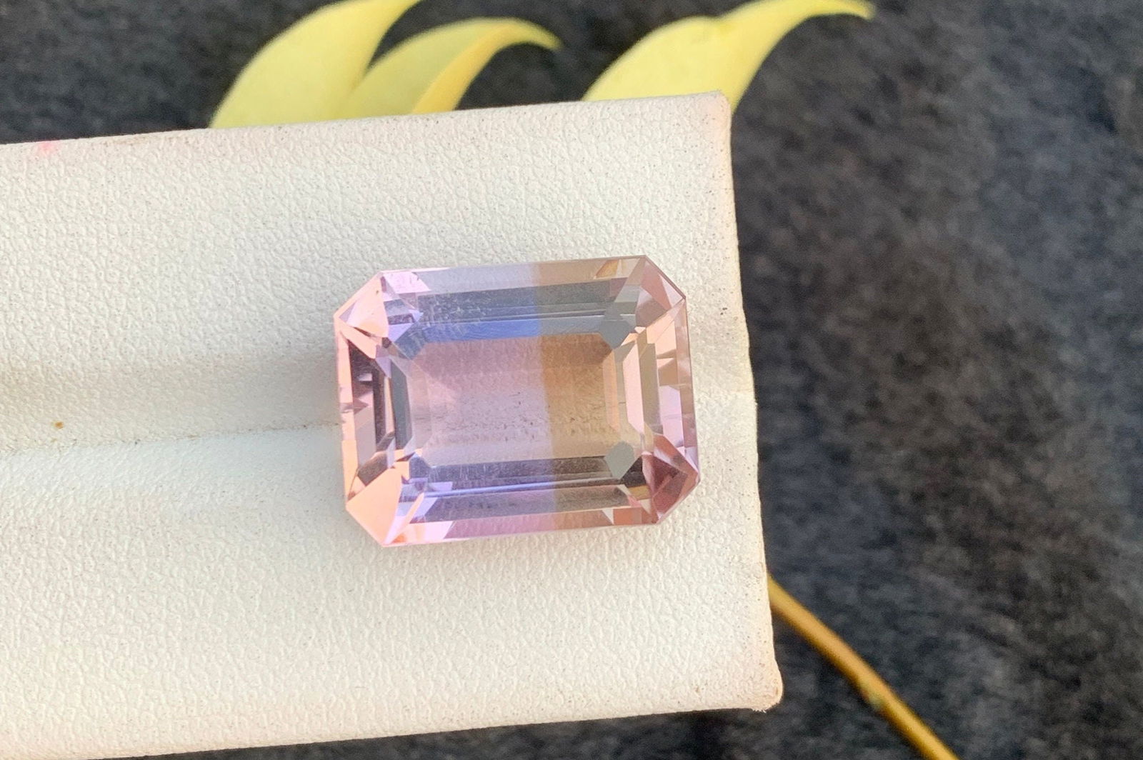 Emerald Cut Ametrine Gemstone: 17.35 Carat Bi-Color Pendant Stone - 3