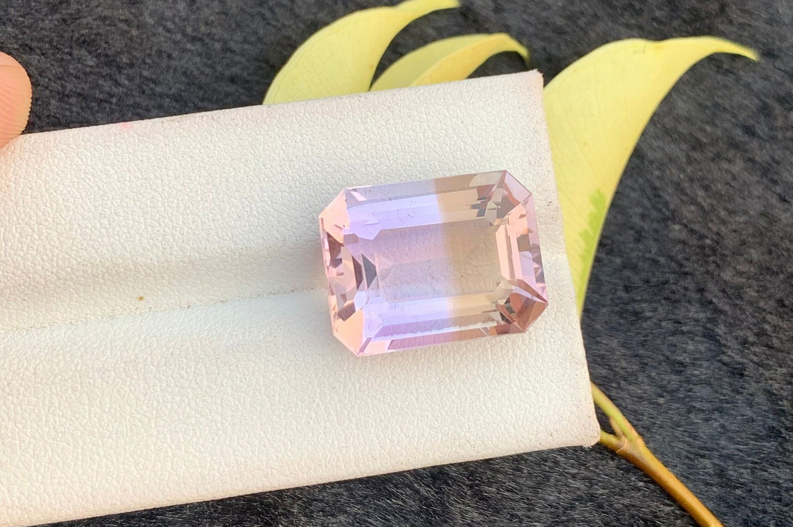 Emerald Cut Ametrine Gemstone: 17.35 Carat Bi-Color Pendant Stone - 5