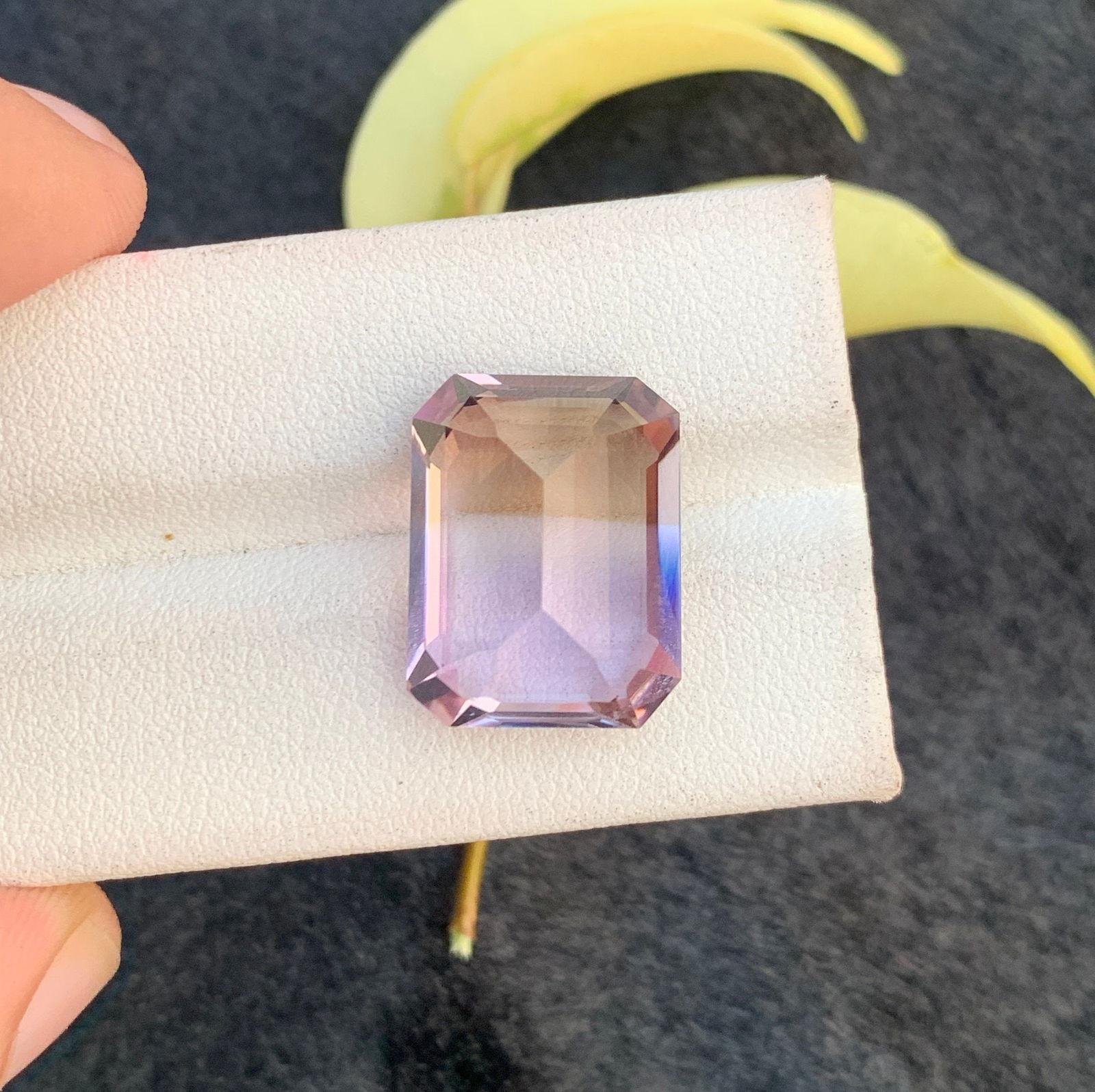 Emerald Cut Ametrine Gemstone: 17.35 Carat Bi-Color Pendant Stone - 6