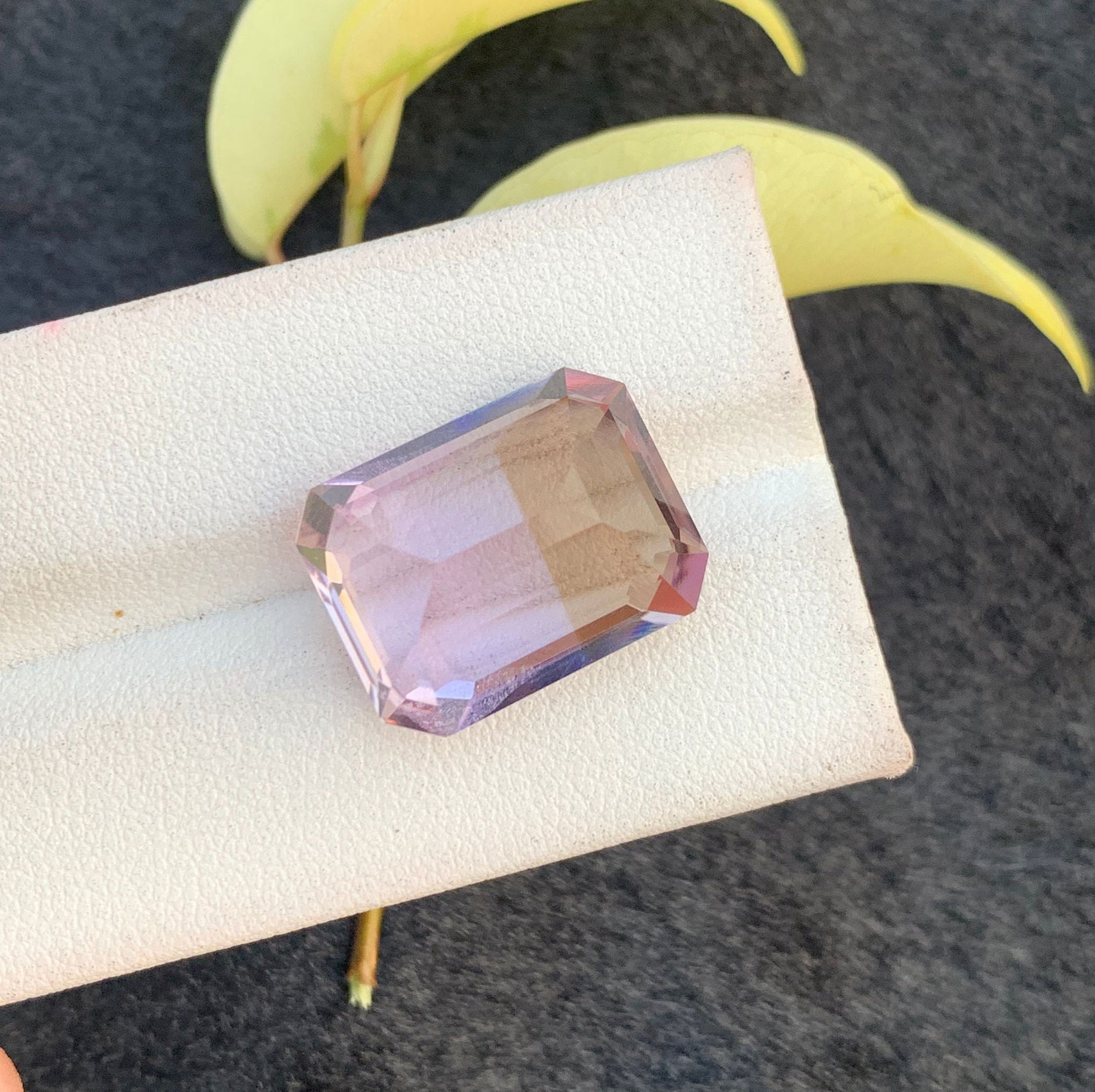 Emerald Cut Ametrine Gemstone: 17.35 Carat Bi-Color Pendant Stone - 8