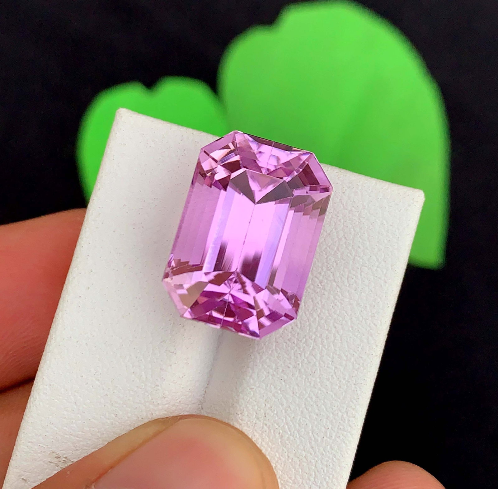 Pink Kunzite Gemstone: 26.80 Carat Faceted Emerald Cut, November Birthstone: Title: Pink Kunzite Gemstone: 26.80 Carat Faceted Emerald Cut, November Birthstone Description: Gemstone: Kunzite Carat weight: 26.80 Natural Pink Kunzite Gemstone, Faceted Fancy Emerald Cut, For Jewe