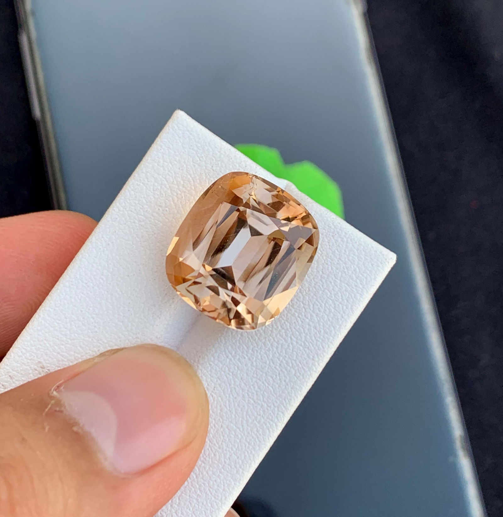Natural Golden Imperial Topaz Gemstone: Faceted Cushion Cut, 25.10 Carats: Title: Natural Golden Imperial Topaz Gemstone: Faceted Cushion Cut, 25.10 Carats Description: Gemstone: Topaz Carat weight: 25.10 Natural Imperial Topaz Gemstone, Golden Color Faceted Cushion Cut For