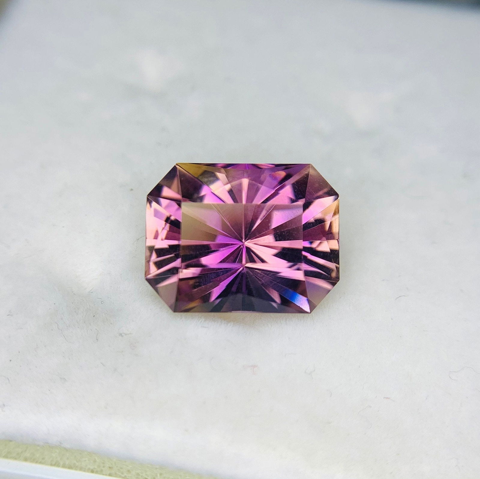 Bi-Color Ametrine Gemstone: 8.50 Carat Faceted Emerald Cut (1 of 8)