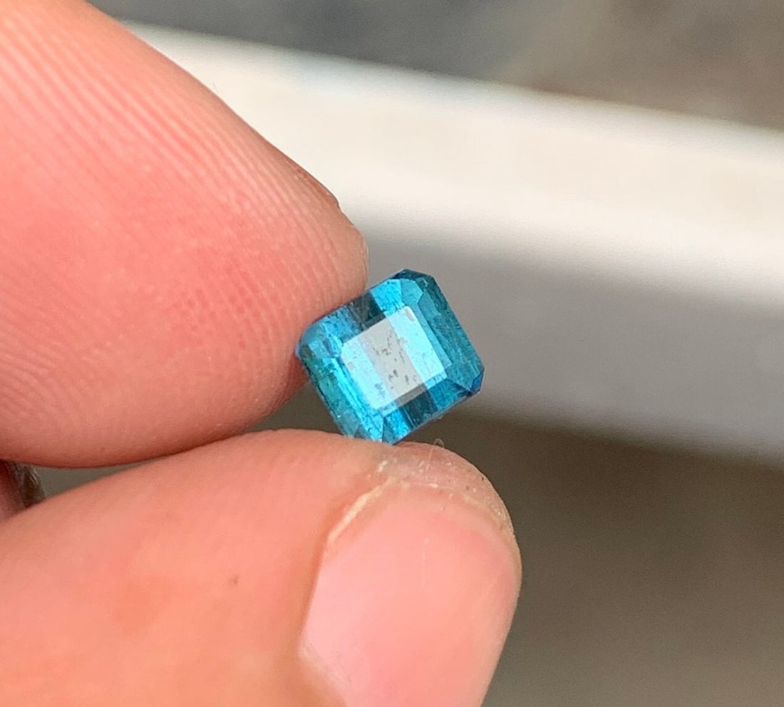 Emerald Cut Indicolite Tourmaline Gemstone: Natural Afghanistan Blue, 1 Ct: Title: Emerald Cut Indicolite Tourmaline Gemstone: Natural Afghanistan Blue, 1 Ct Description: Item details Highlights Handpicked by GemsAndJewelsUSA Supplies for making crafts Gemstone: Tourmaline Ca