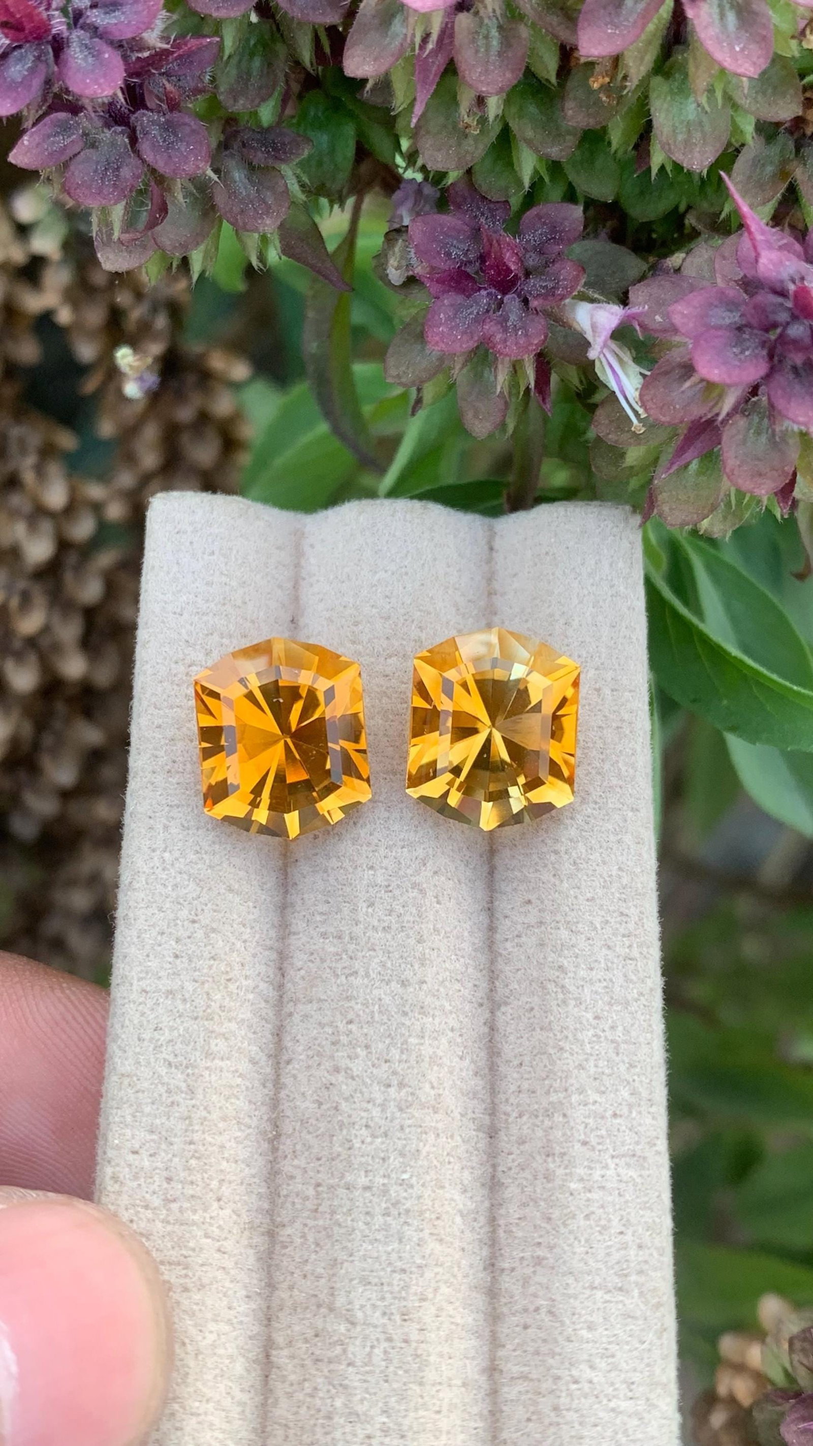 Fancy Cut Citrine Gemstone Pair: Brownish Orange, 10.40 Carat: Title: Fancy Cut Citrine Gemstone Pair: Brownish Orange, 10.40 Carat Description: Item details Highlights Handpicked by GemsAndJewelsUSA Supplies for making crafts Gemstone: Citrine Carat