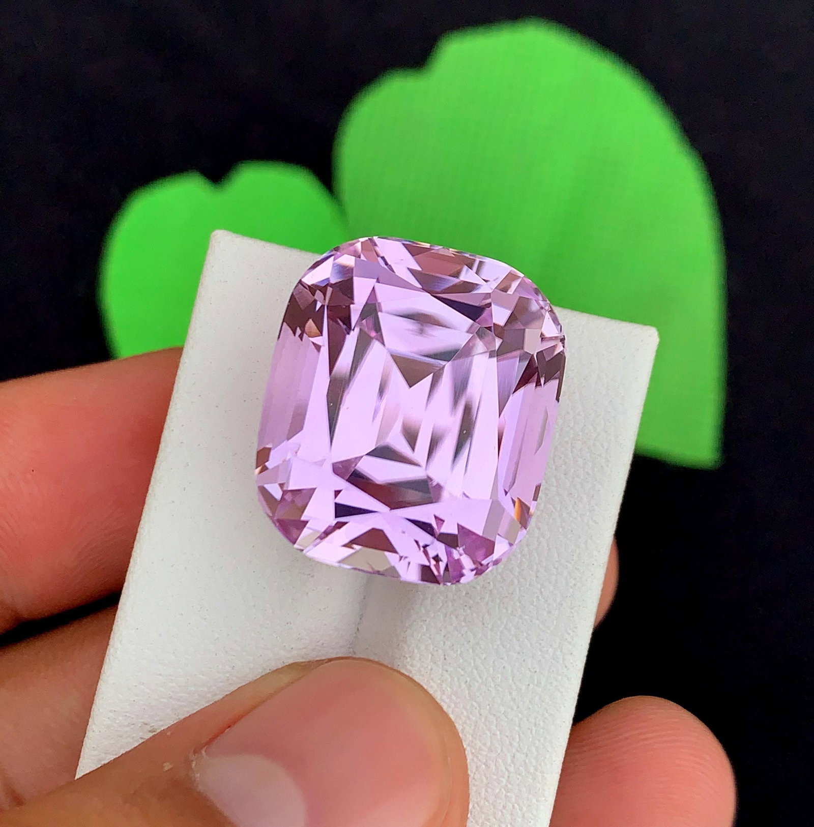 Pink Kunzite Gemstone: 52.40 Carat Faceted Cushion Cut, November Birthstone: Title: Pink Kunzite Gemstone: 52.40 Carat Faceted Cushion Cut, November Birthstone Description: Gemstone: Kunzite Carat weight: 52.40 Natural Pink Kunzite Gemstone, Faceted Fancy Cushion Cut, For Jewe
