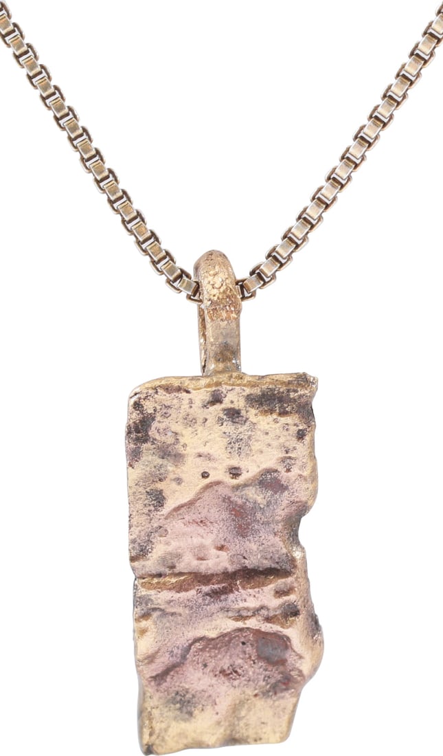 RARE VIKING WOMAN WARRIOR’S BRACELET PENDANT NECKLACE: Vikings were highly skilled metallurgists, and as a result, breaking metal had supernatural significance for them. Breaking ringjarn (iron rings) as shown on the Larbro Stone, was thought to destroy