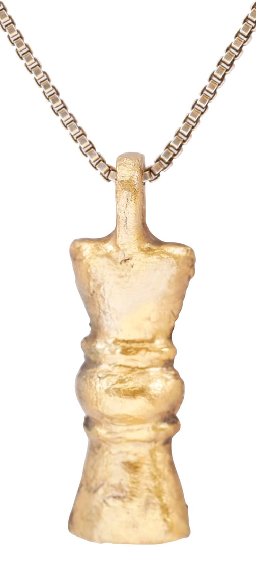 ROMAN LEGIONARY’S SWORD BELT MOUNT NECKLACE, MID 2ND-MID 3RD CENTURY AD: This is an original belt mount from a Roman legionary’s sword belt, mid 2nd-mid 3rd century AD. See https://www.forumancientcoins.com/NumisWiki/view.asp?key=Roman%20Military%20Belts for virtually