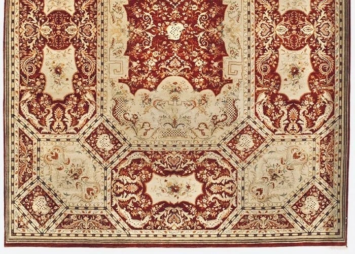 Hand-Knotted Jaipur Red Geometric Wool Oriental Area Rug Carpet 8'1" x 10'1" - 2
