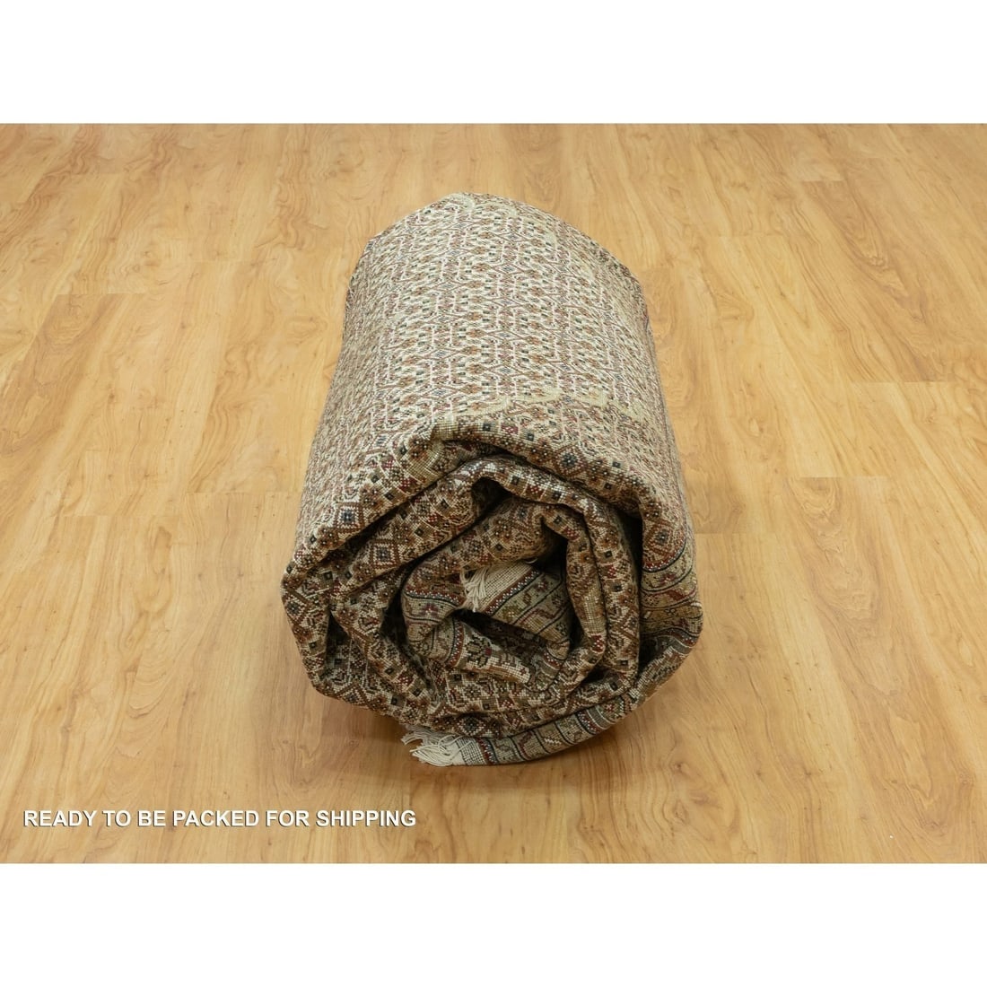 Ivory Tebraz Mahi Fish Design Wool Hand Knotted Oriental Rug - 9