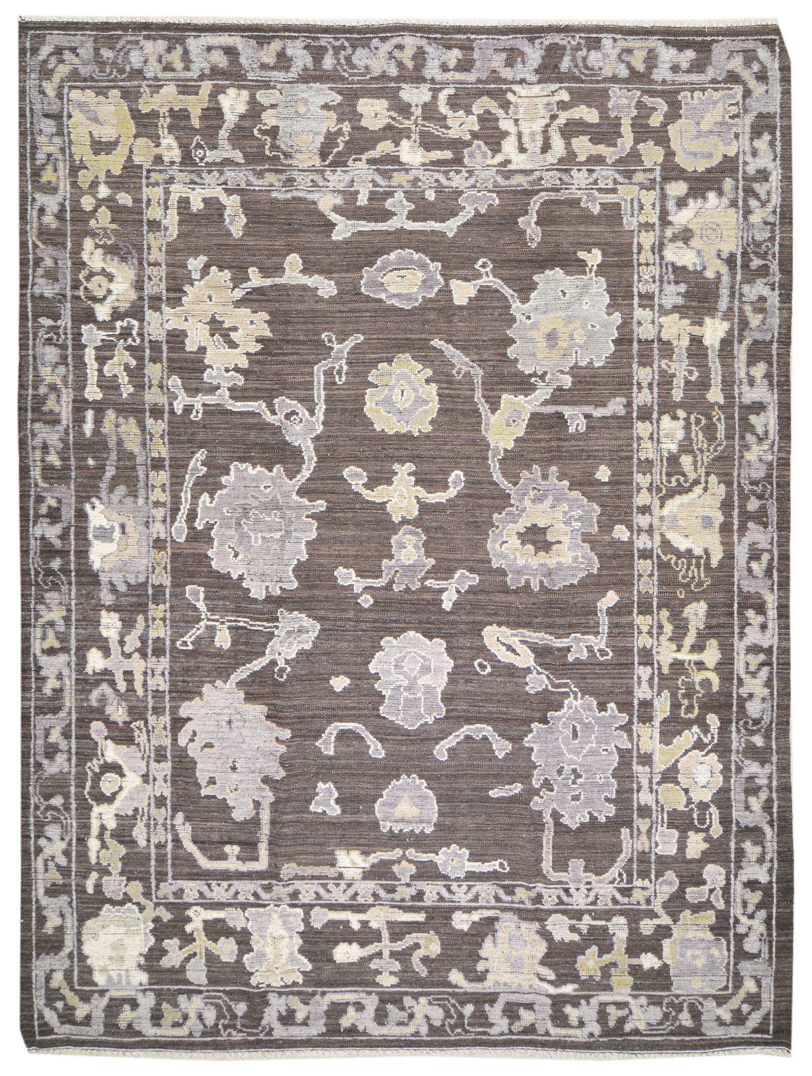 HAND KNOTTED WOOL OUSHAK RUG: Title: HAND KNOTTED WOOL OUSHAK RUG Dimensions: 9X12'2 Age: NEW Origin: PAKISTANI Reserve: $4,200.00 Shipping: Domestic: Shipping rates are determined by destination International: Foreign s