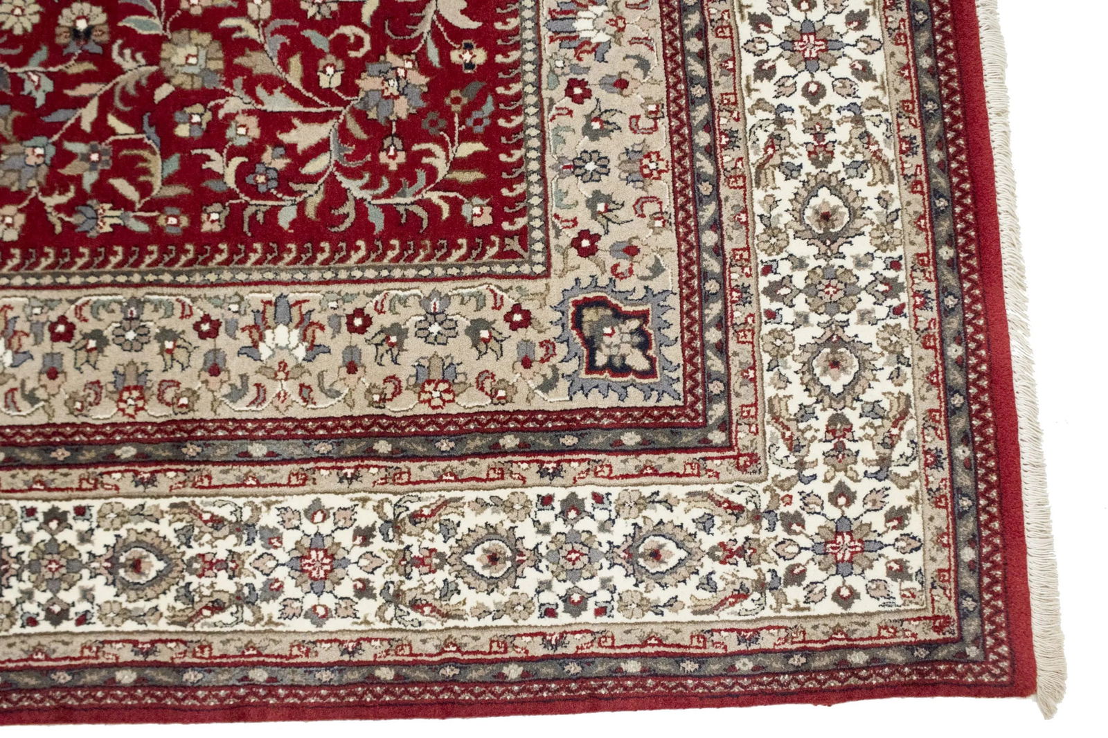 Red Floral Classic 6'5X9'9 Indo-Kashan Oriental Rug - 10