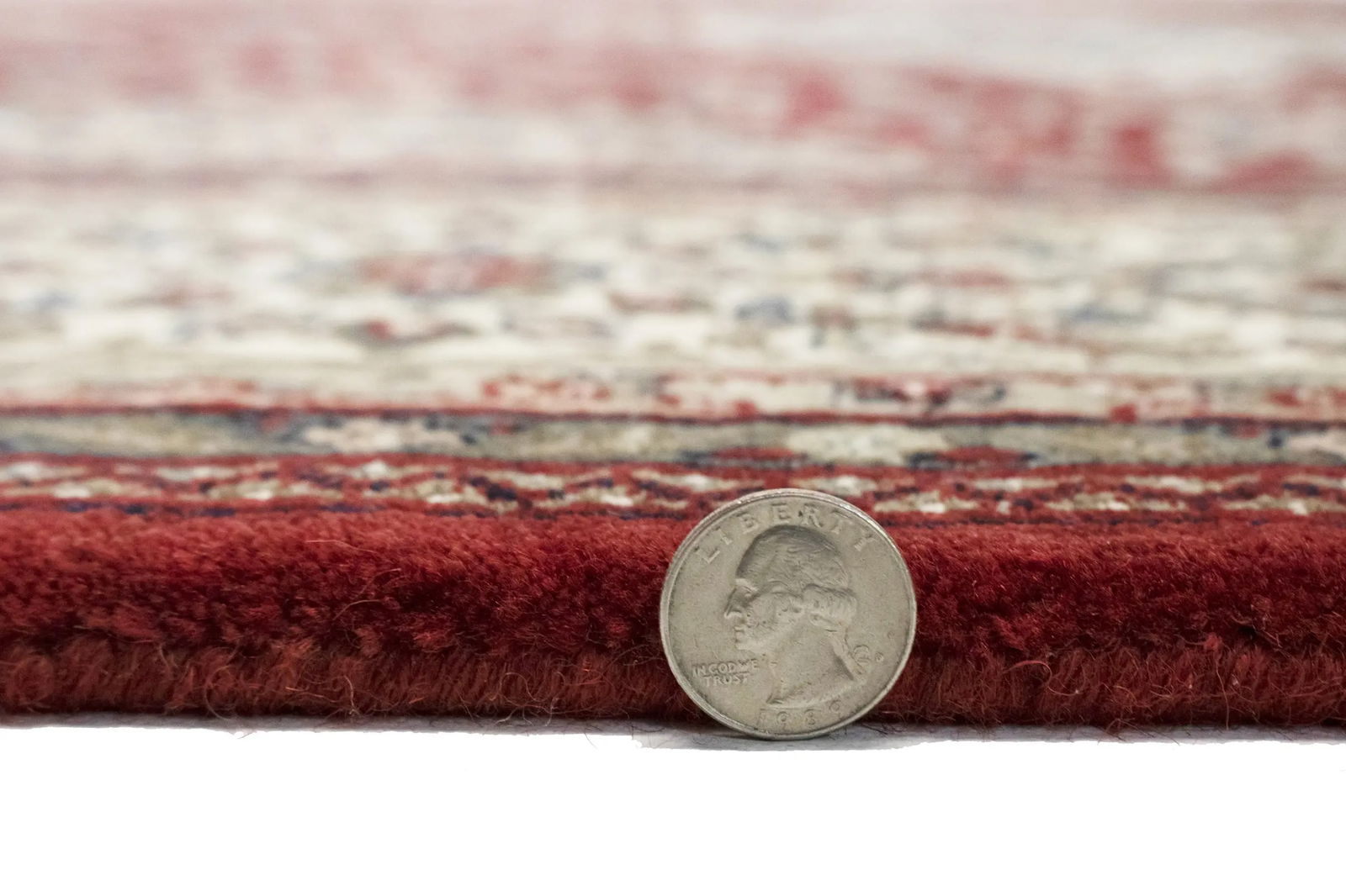 Red Floral Classic 6'5X9'9 Indo-Kashan Oriental Rug - 7