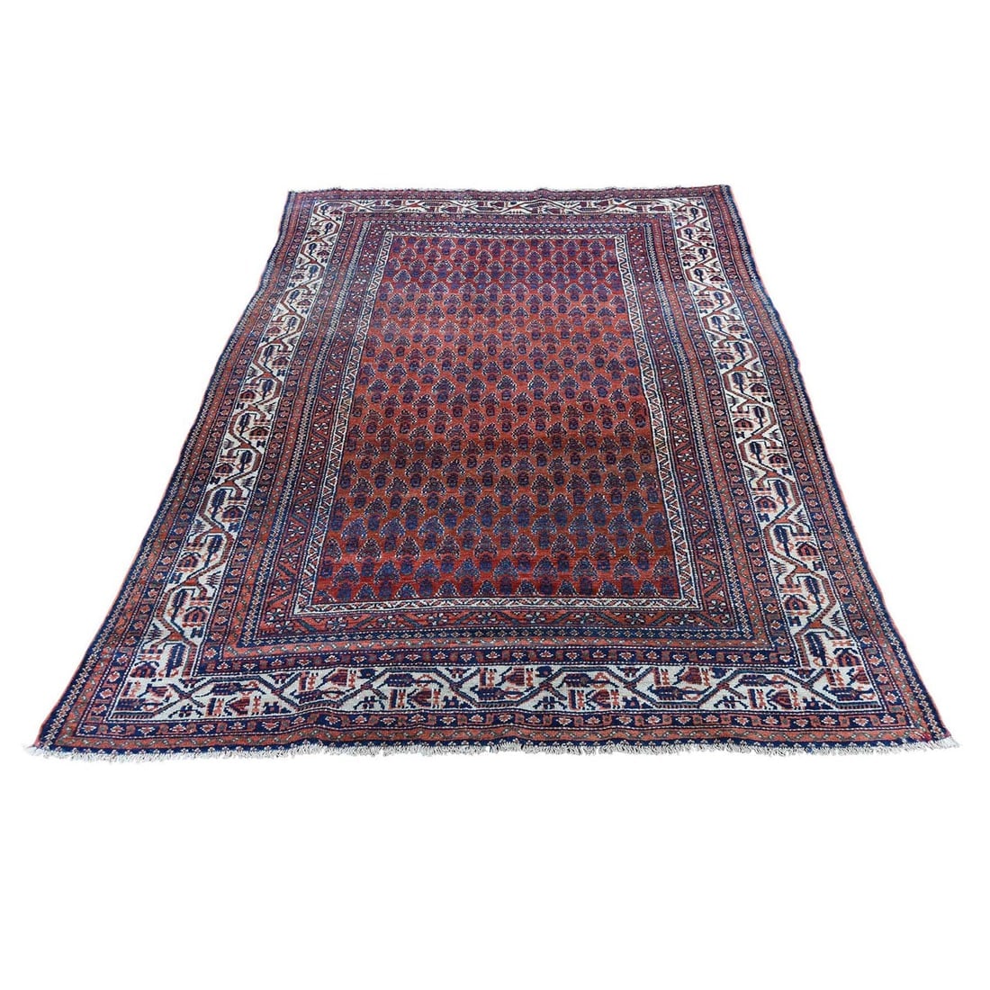Brown Persian Seraband Good Condition Even Wear Pure Wool Rug: Title: Brown Persian Seraband Good Condition Even Wear Pure Wool Rug Description: This is a truly genuine one-of-a-kind. It has been Knotted for months and months in the centuries-old weaving craftsma