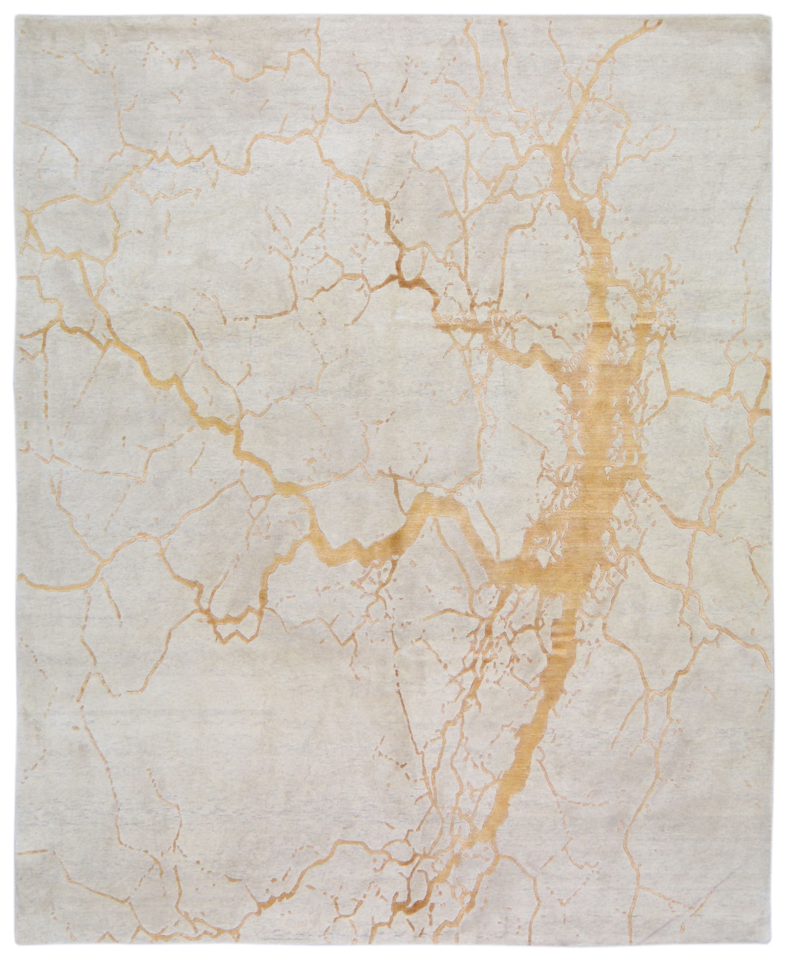 HAND KNOTTED WOOL/SILK MODERN RUG (1 of 6)