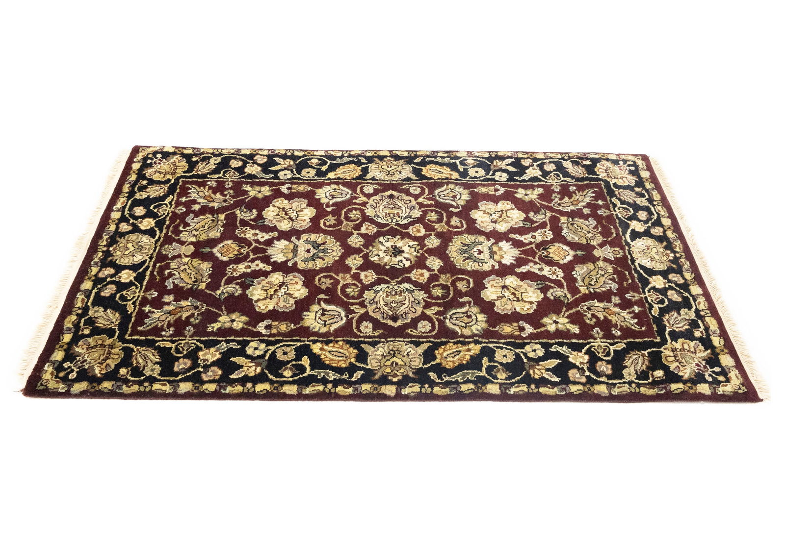 Maroon Floral Classic 3X5 Agra Jaipur Oriental Rug - 5