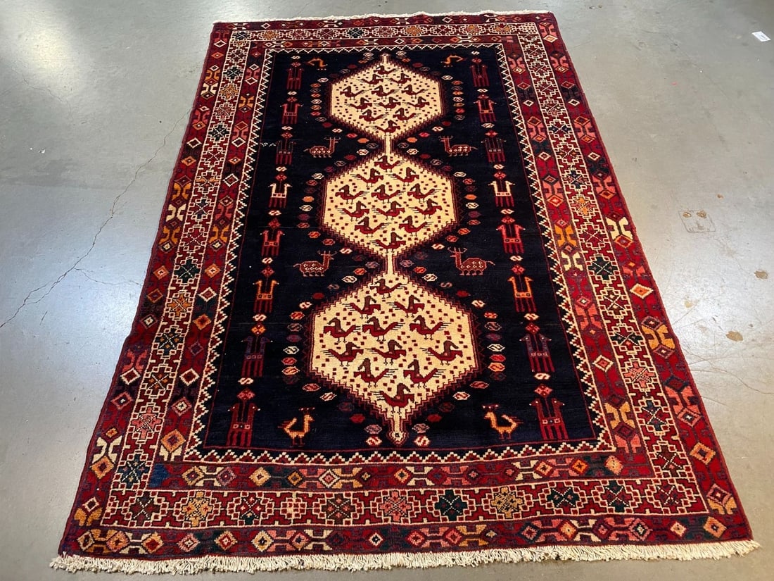 Unique Persian Afshar Rug 4.3x6.2 (1 of 10)