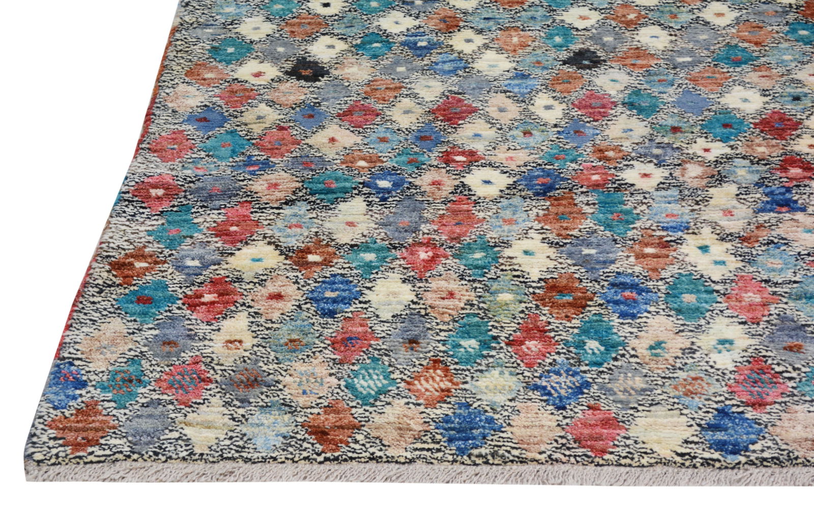 HAND KNOTTED WOOL MOROCCAN RUG - 4