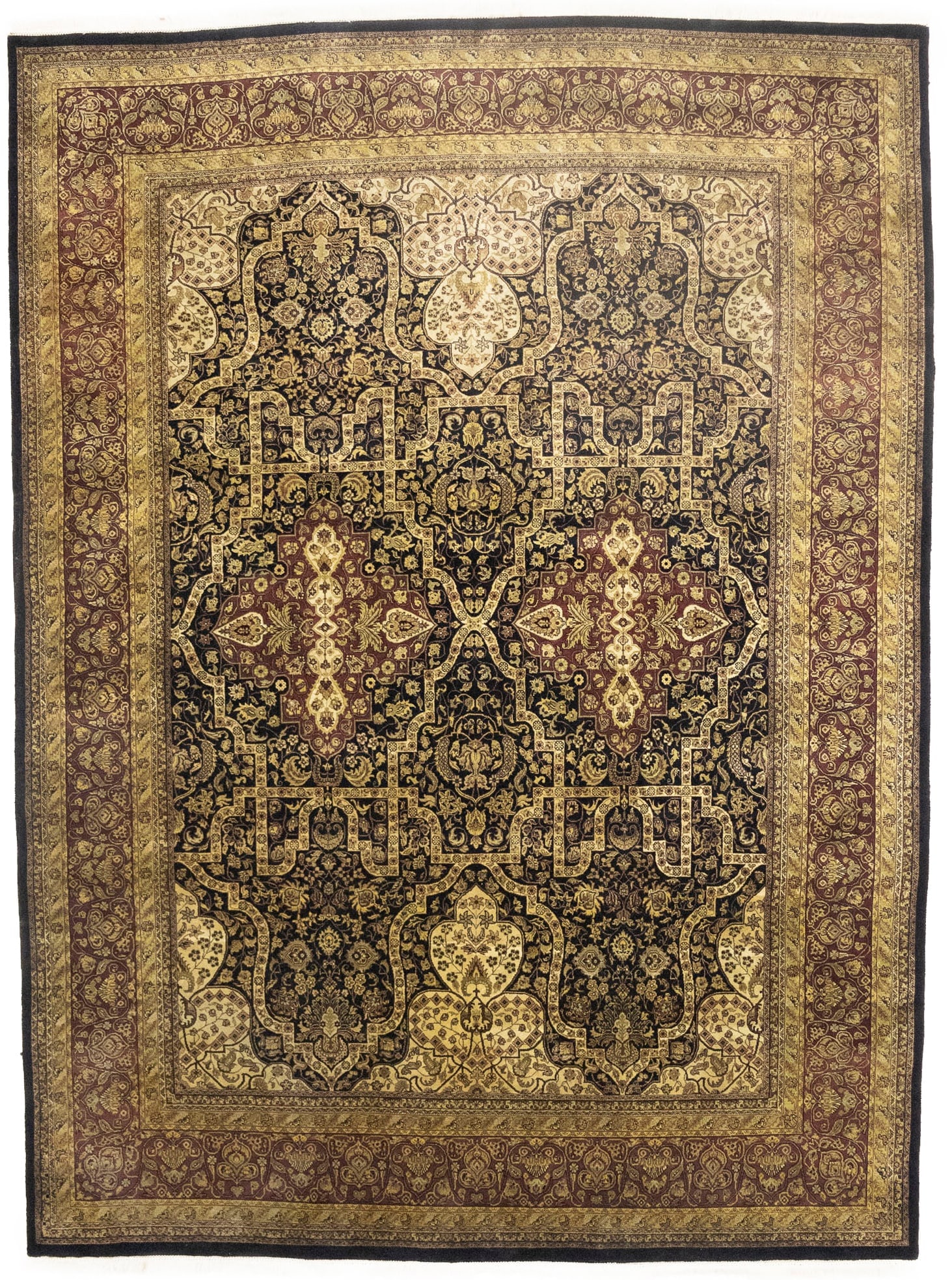 Black Floral Classic 8'7X11'9 Agra Jaipur Oriental Rug (1 of 13)